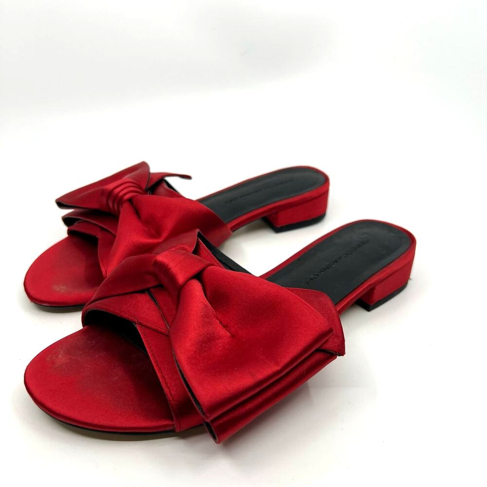 Rebecca Minkoff Calista Red Bow Satin Sandals Women's 5.5 US